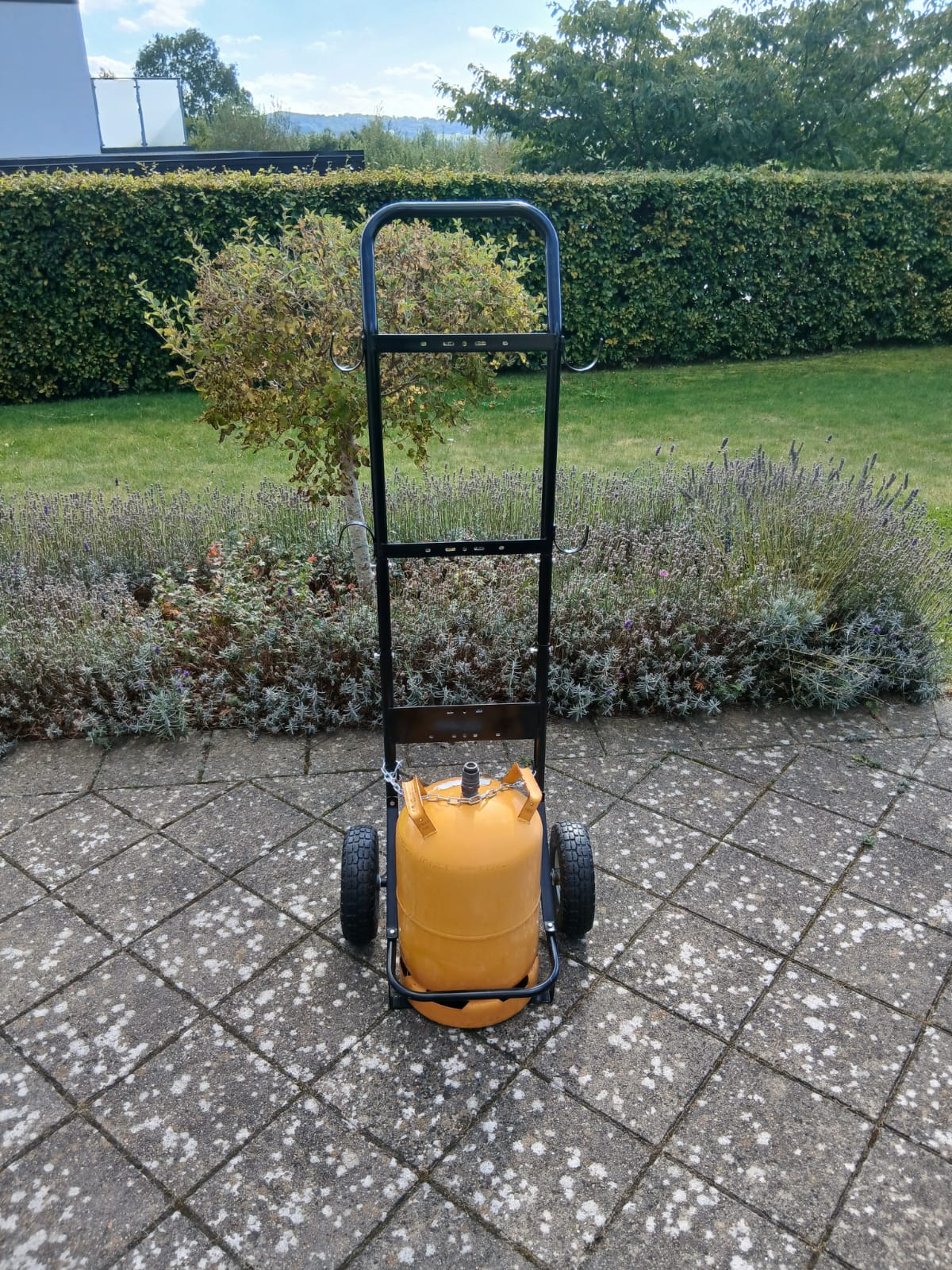 Vogn til gasvarmer og gasflaske